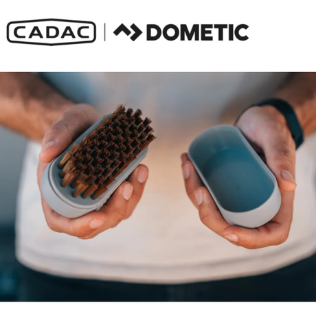 Cadac Dometic Soft Soak Brush with flexible bristles for gentle cleaning of dishes and surfaces.