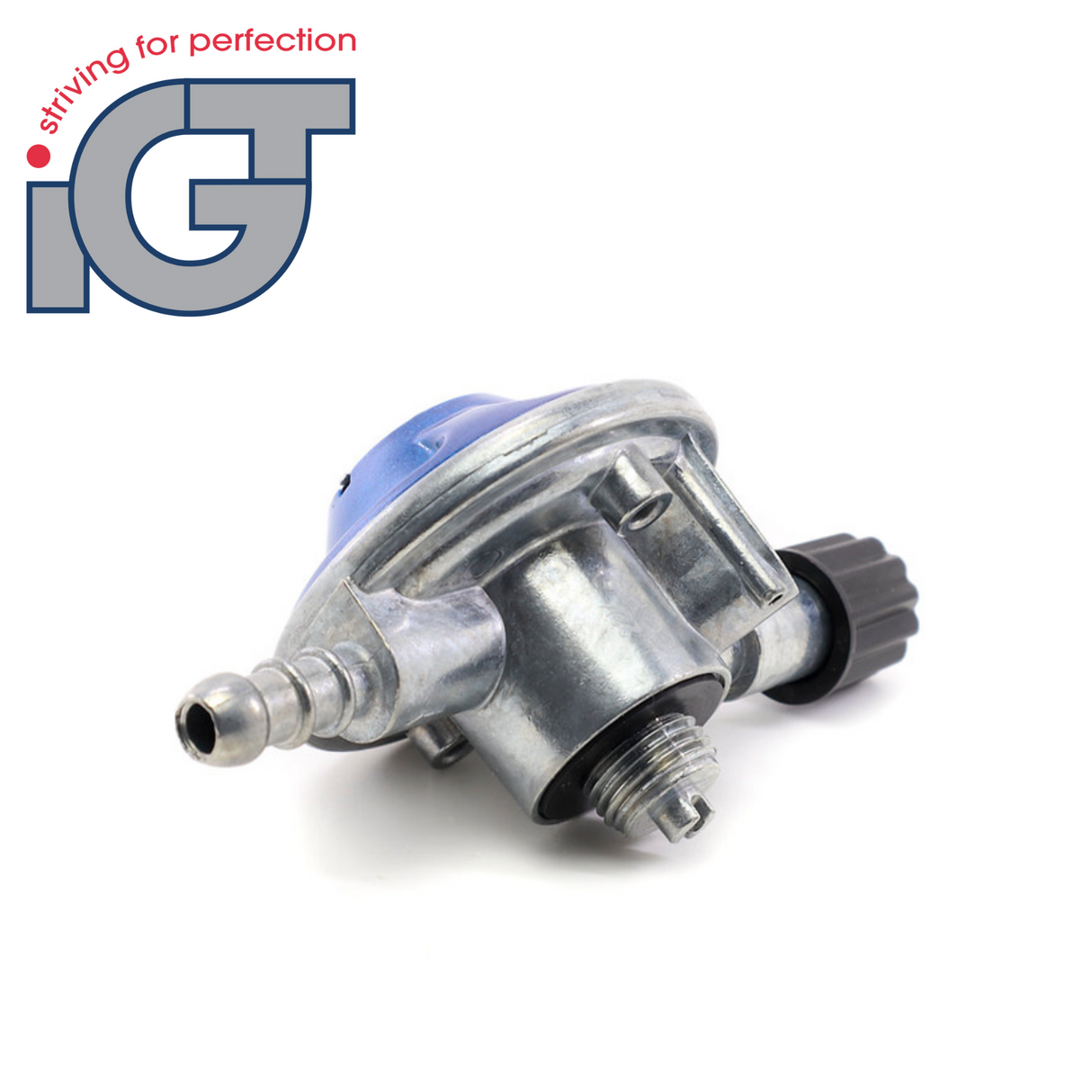 IGT screw-in regulator for Campingas cylinders, featuring durable design and easy attachment for gas supply.