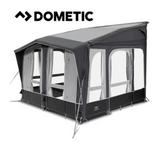 Dometic Club Air All Season 330 air awning set up outside, showcasing its spacious design and durable fabric.