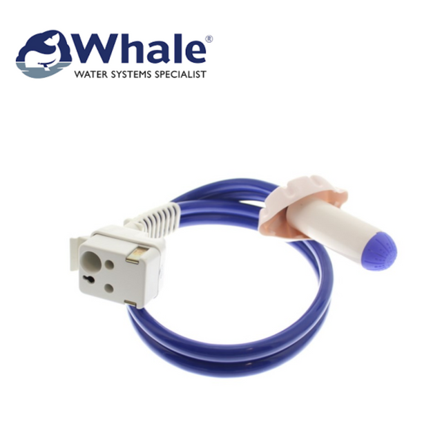 Whale Watermaster Assembly High Flow 12v DC EP1612 with wiring and connectors displayed on a white background.