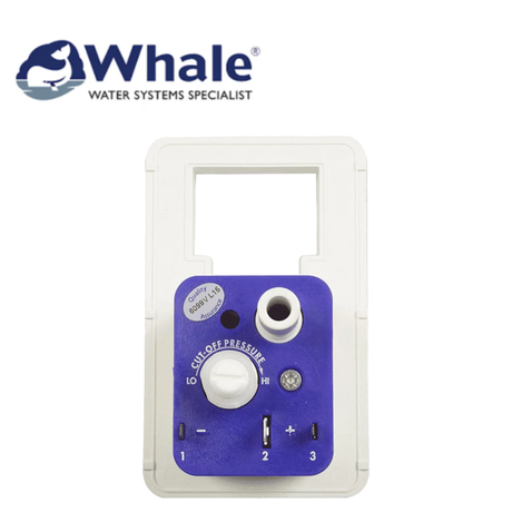 Whale Watermaster inlet socket with pressure switch, shown in the image, designed for water system connections and pressure regulation.