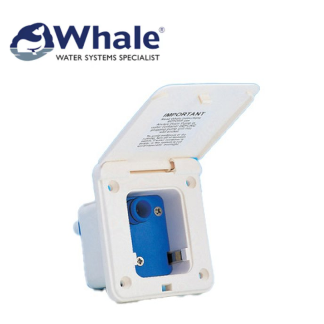 Whale Watermaster inlet socket ES5001 with integrated pressure switch, showcasing robust design for water systems.