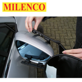 Milenco Falcon Safety Mirror Single showing clamp and reflective surface for enhanced visibility while driving.