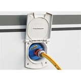 Hoeswater motorhome water filler connection, durable plastic fitting for easy water tank filling in RVs and motorhomes.