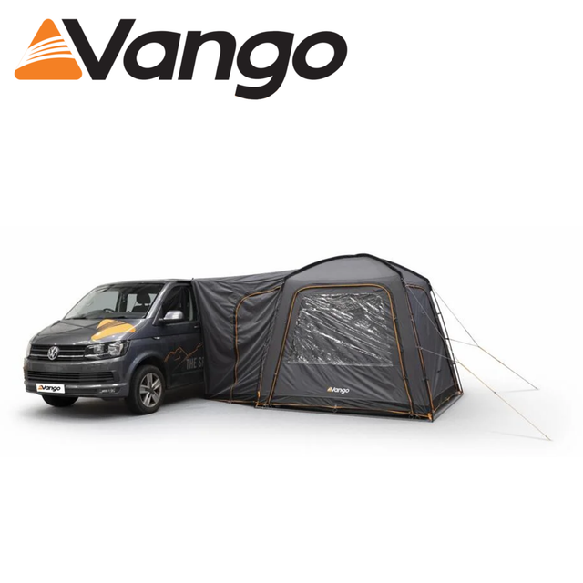 Vango Tailgate Hub II Low Poled set up as a spacious outdoor shelter with a low profile and sturdy poles.