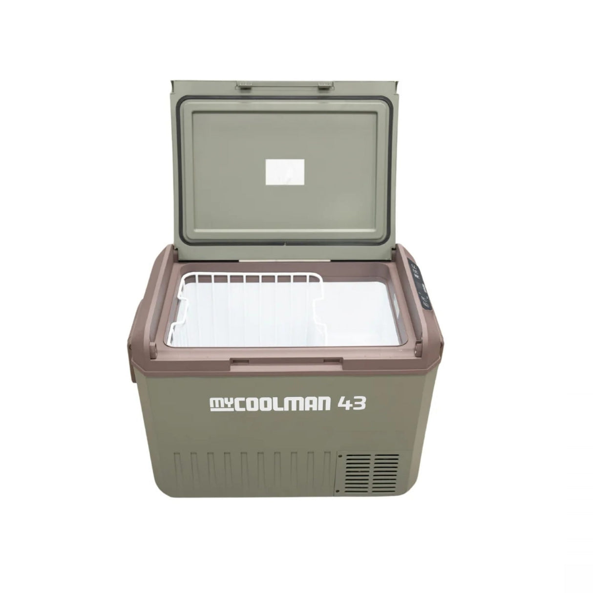 Milenco myCOOLMAN 20L fridge or freezer, showcasing a compact design with a sturdy exterior and adjustable temperature settings.