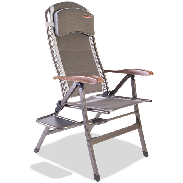 Naples Pro Comfort Chair by Quest Leisure with attached side table, featuring cushioned seating and sturdy frame.