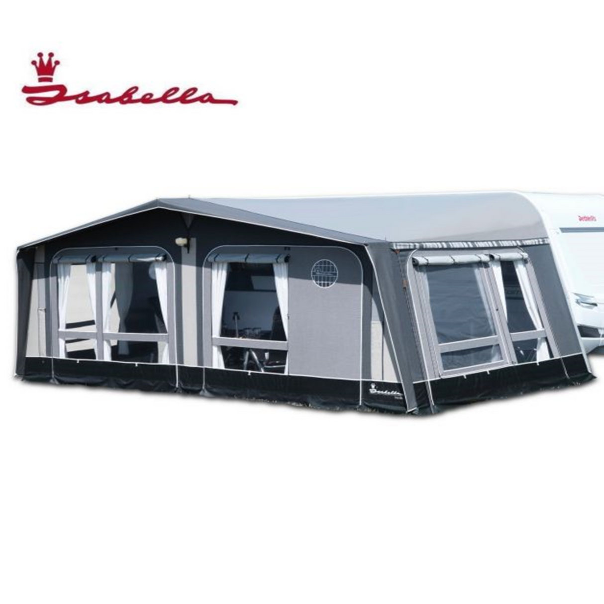 Isabella Nordic 300 full awning featuring a robust mega frame in a spacious outdoor setting.