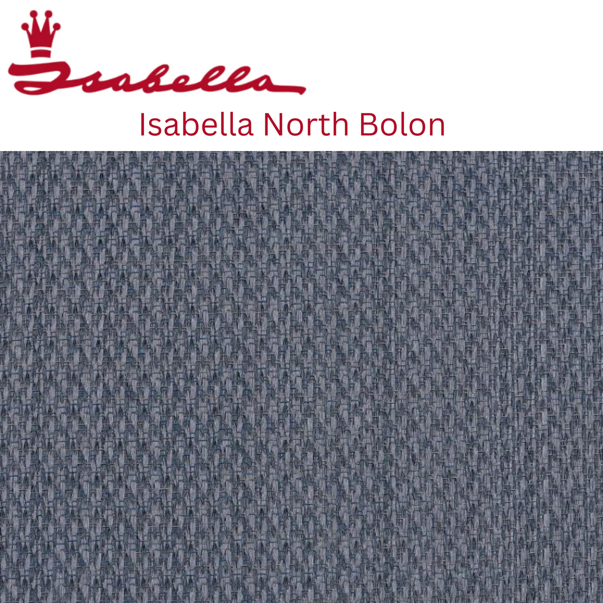 Isabella Bolon awning carpet with a North pattern, outdoor fabric designed for patio or porch awnings, featuring a geometric blue and white design.