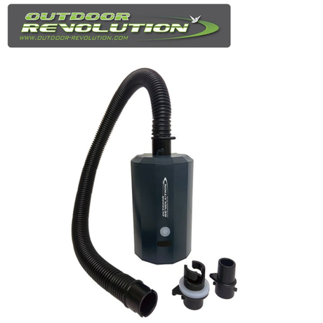Outdoor Revolution rechargeable tube pump with a compact design, ideal for inflating outdoor gear and accessories.
