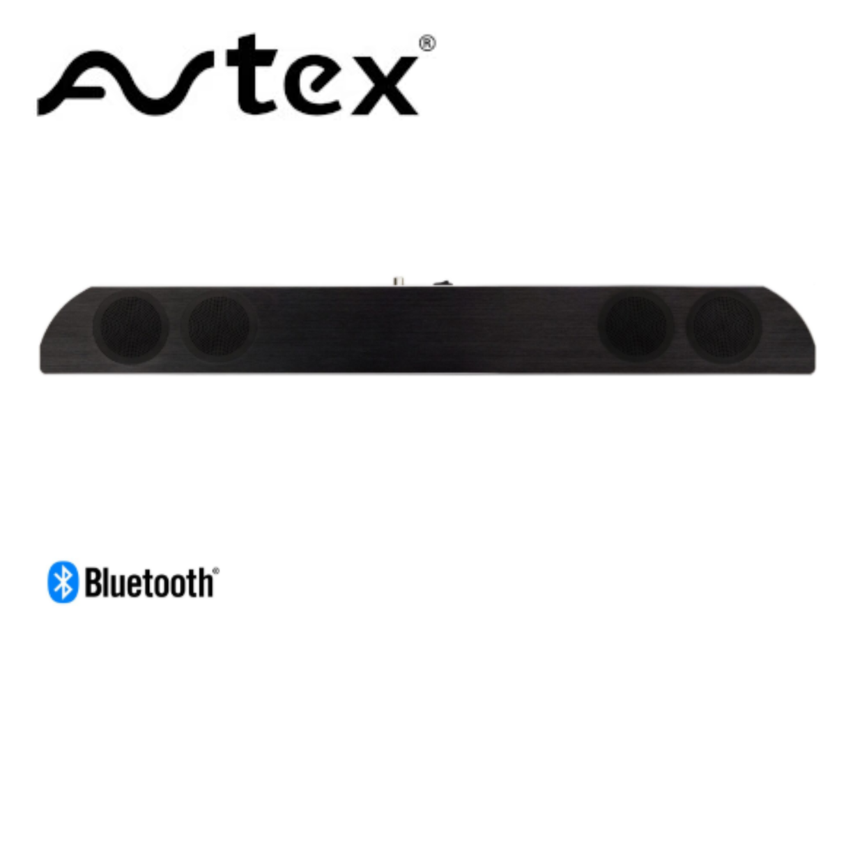 Avtex SB270BT all-in-one TV soundbar and Bluetooth speaker showing sleek black design and control buttons on the front.