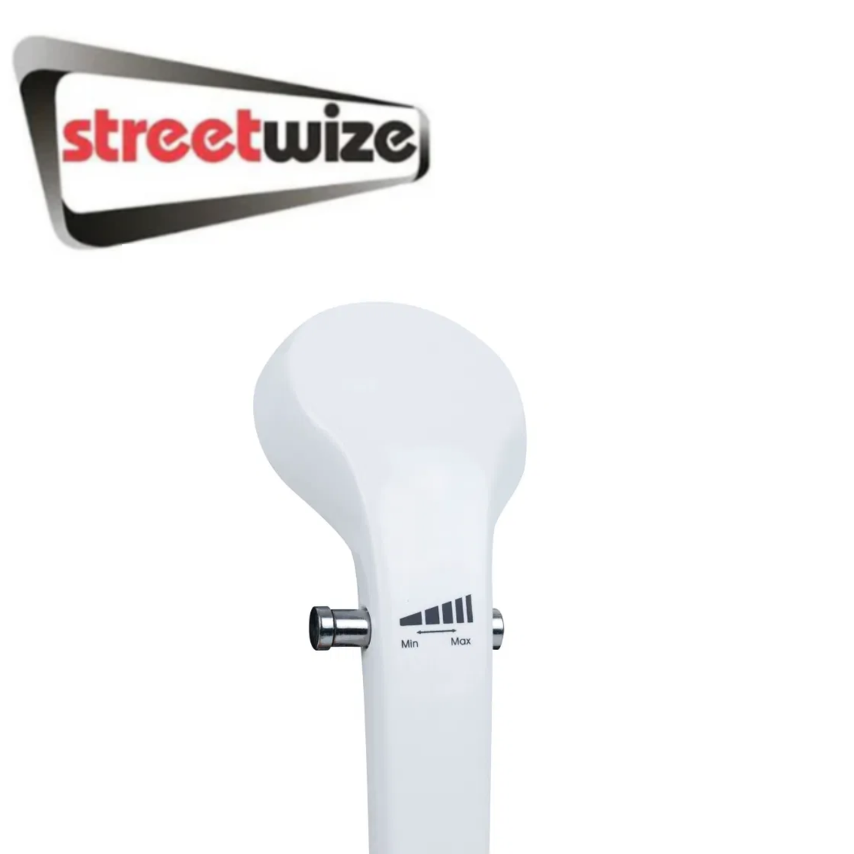 Streetwize 12V portable shower with hose and nozzle, compact design for camping and outdoor use, ideal for on-the-go water showers.