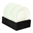 P.L.S Sienna foam plate holder holding a stack of plates, designed for secure and stylish plate organization.