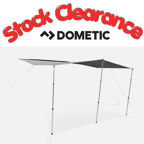 Dometic solar shade canopy roof cover installed on a vehicle, providing sun protection with a durable, adjustable design.