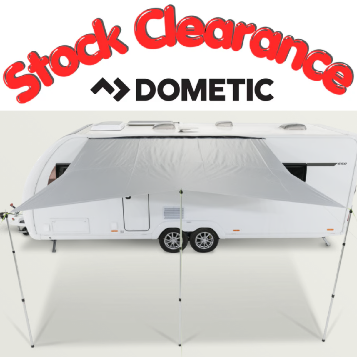Dometic solar shade canopy roof cover in various sizes, providing sun protection for RVs or campers with durable fabric.