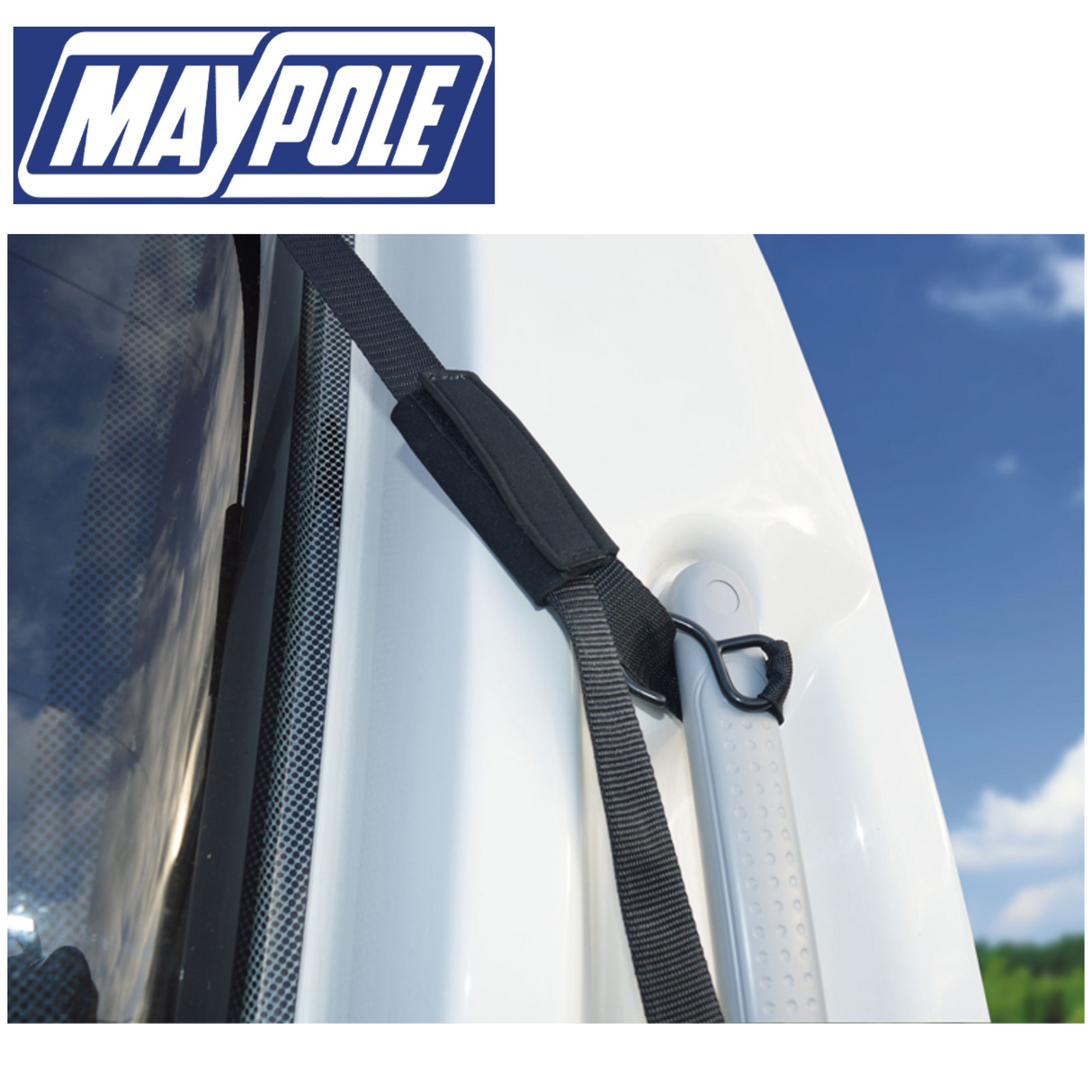 Maypole caravan top covers displayed in various sizes, showcasing durable material and tailored fit for protection.