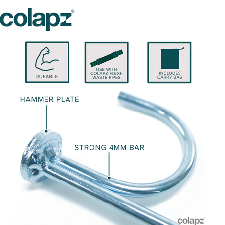 Colapz Waste Support Pegs in a pack of 10, outdoor camping accessories for securing waste bags or tents