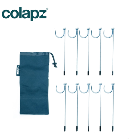 Colapz Waste Support Pegs, pack of 10, durable pegs for securing waste pipes, shown in a business park setting.