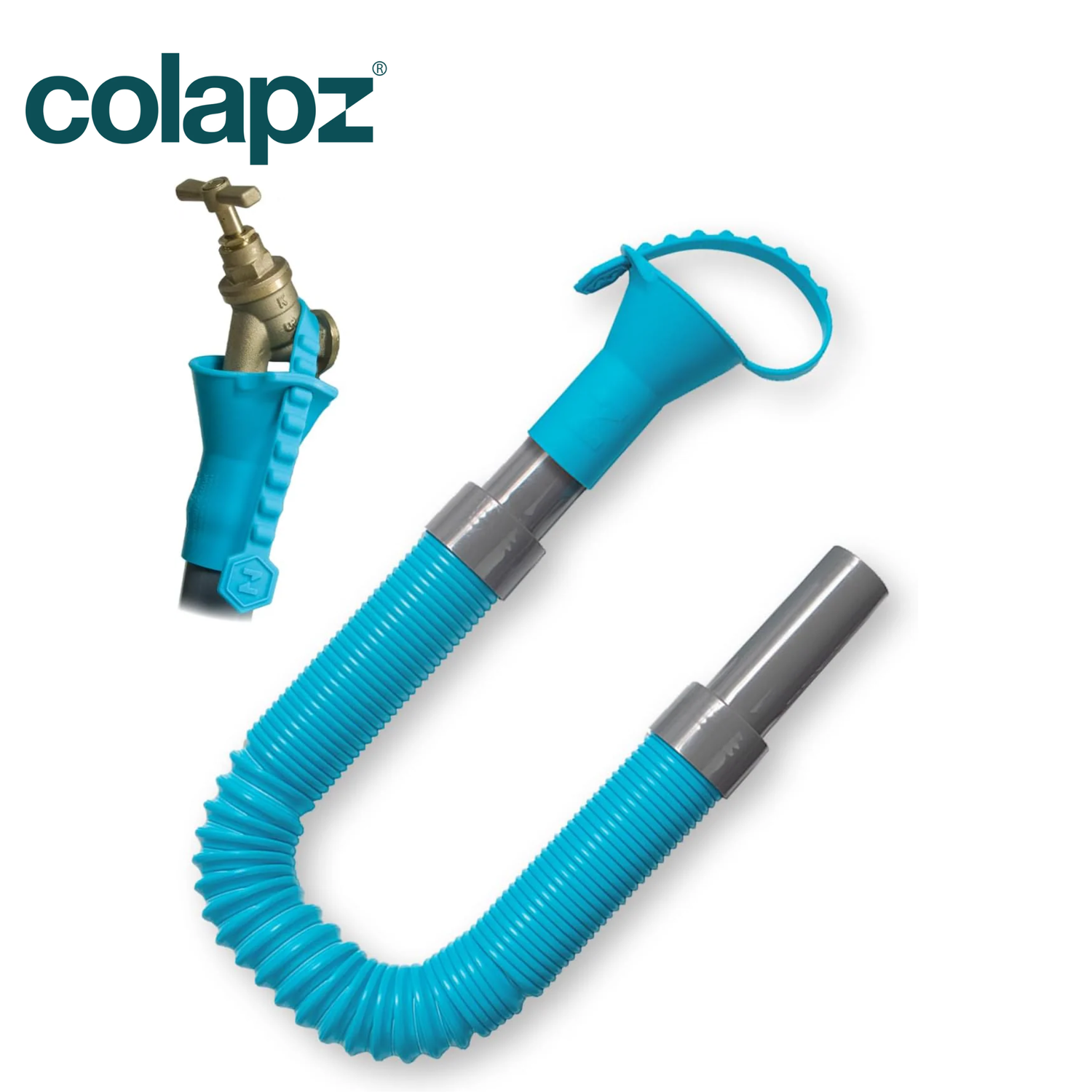 Colapz Flexi Pipe Trunk Kit for fresh water, flexible hose connection, displayed in a caravan accessories setting.