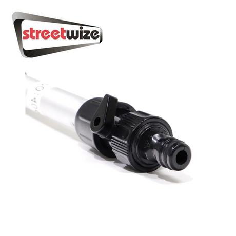 Telescopic car wash brush by Streetwize, featuring a long handle and soft bristles for effective vehicle cleaning.