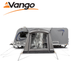 Vango Palma Air 260 Awning in a spacious outdoor setting, showcasing its inflatable design and durable fabric.