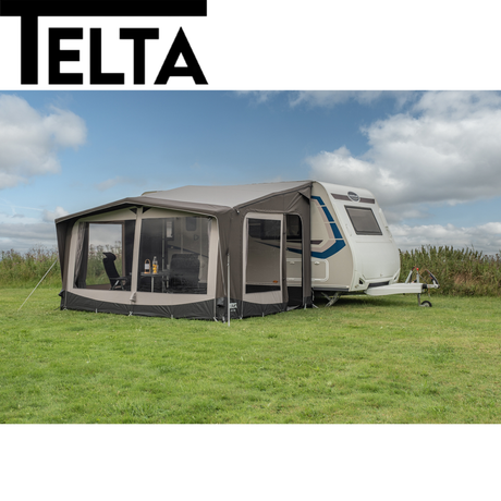 Telta Life 390 Air Awning by Cannock Caravan Accessories, featuring spacious design and inflatable structure.