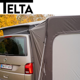 Telta Core 260 Air Awning set up outdoors, showcasing its spacious design and inflatable structure for camping and outdoor use.