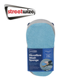 Streetwize microfibre wash sponge with a soft texture, ideal for effective cleaning on various surfaces.