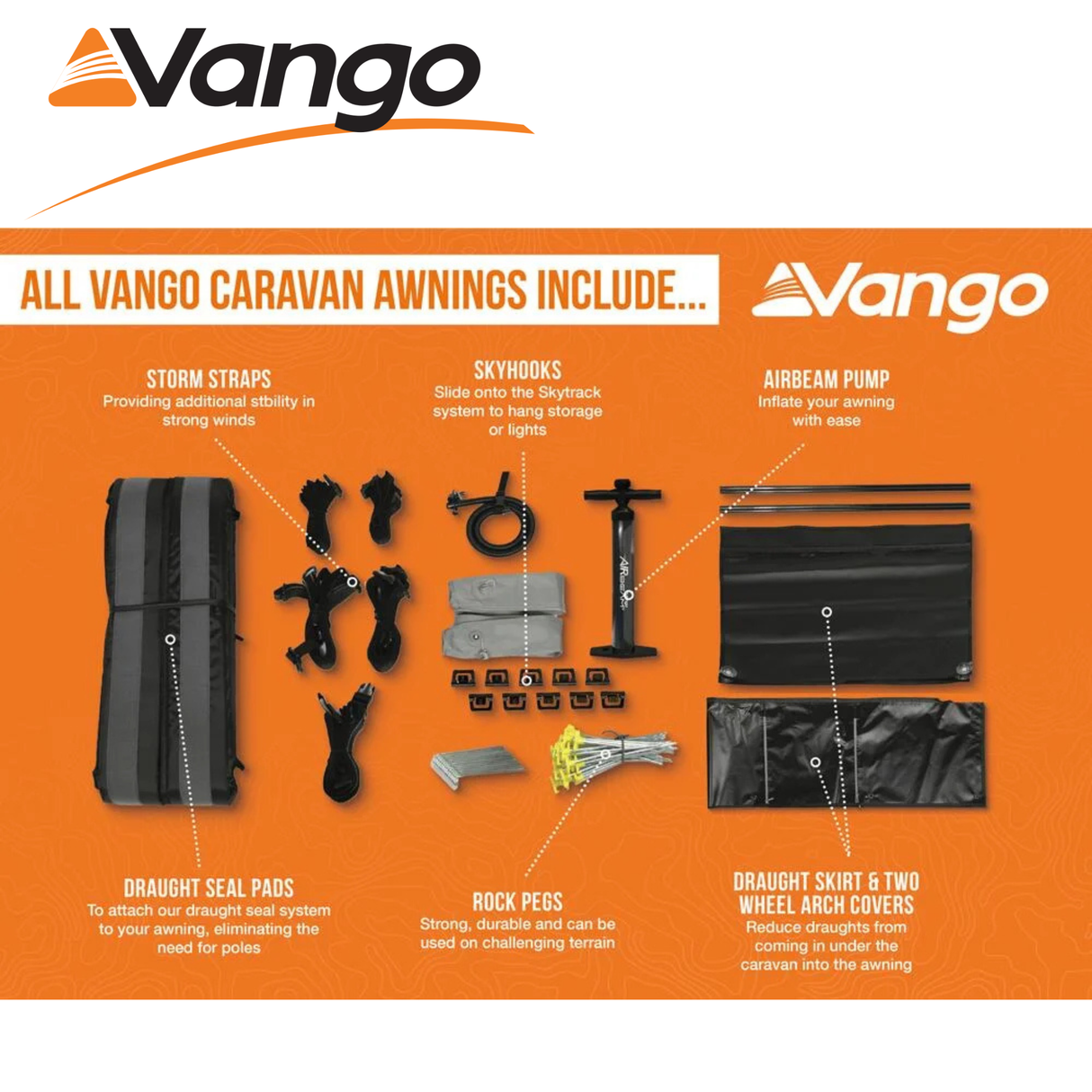 Vango Tuscany Pro Air 500 porch awning showcasing spacious design and durable materials for outdoor camping.