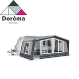 Dorema Diamond XL 270 full awning displayed, showcasing its spacious design and durable fabric for outdoor use.
