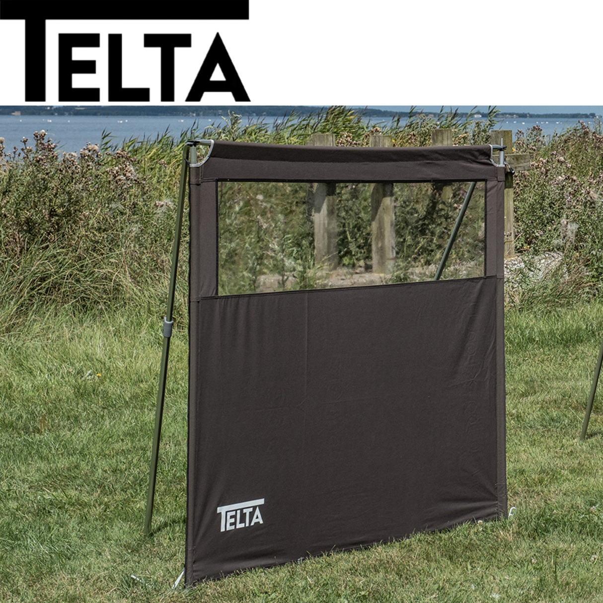 Telta 1 Panel Aluminium Windbreak with sleek design, providing privacy and shelter in outdoor settings.
