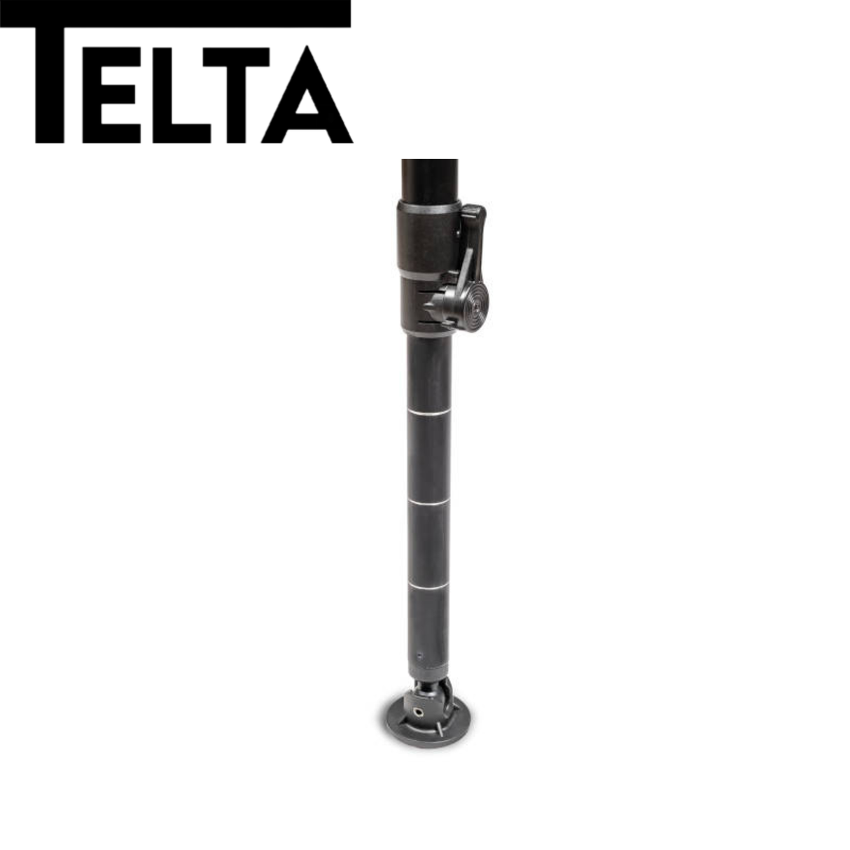 Telta Bornholm medium camping table set up outdoors with a natural wood finish and sturdy legs.