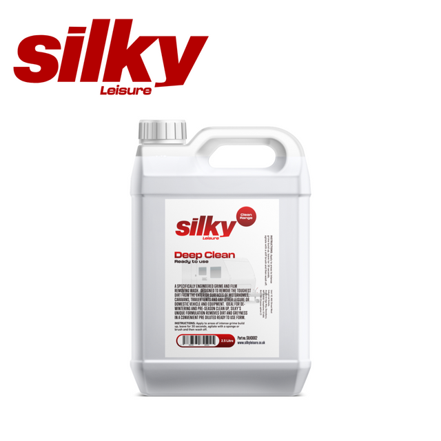 Silky Deep Clean 2.5L vehicle cleaner bottle with a sleek design, showcasing the product label and cap.