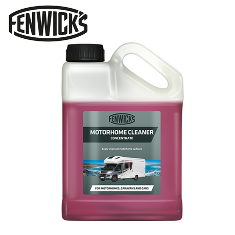 Fenwicks Motorhome Cleaner bottle with label, showcasing its design for effective vehicle cleaning.