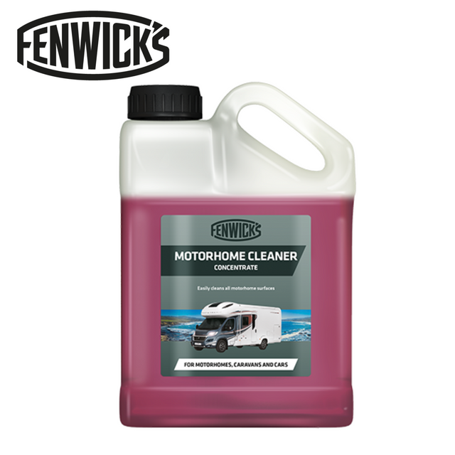 Fenwicks Motorhome Cleaner bottle with label, showcasing its design for effective vehicle cleaning.