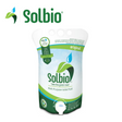 Solbio Multi-Purpose Toilet Fluid bottle showing the white liquid inside and the Solbio label on the container.