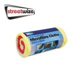 Set of 6 Streetwize microfibre cloths in various colors, ideal for cleaning and polishing surfaces.