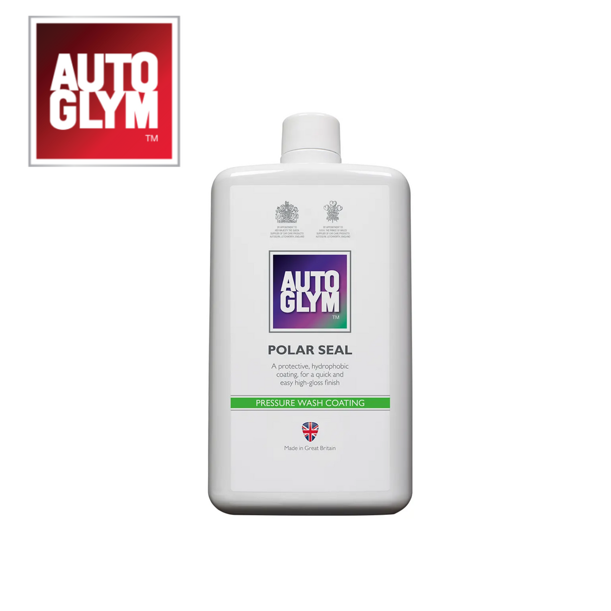 Autoglym Polar Seal vehicle cleaner bottle with label, set against a neutral background.
