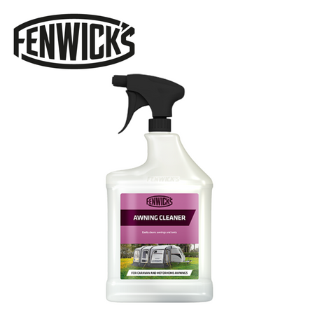 Fenwicks Awning Cleaner bottle with label, showcasing its effective cleaning formula for outdoor awnings.