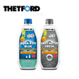 Thetford Twin Pack Aqua Kem Blue and Grey Water Fresh toilet fluid bottles on a white background.