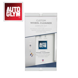 Autoglym Custom Wheel Cleaner Complete Kit with spray bottle and brushes for effective vehicle wheel cleaning.
