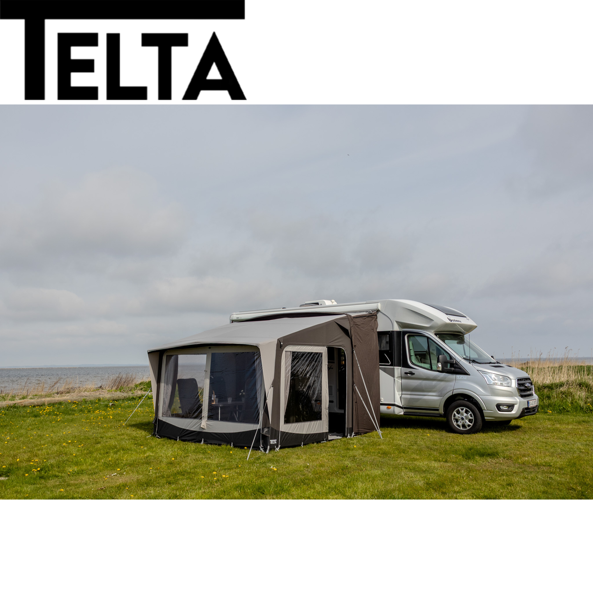 Telta Core 330 Air Awning displayed with its inflatable structure and spacious design for outdoor use.