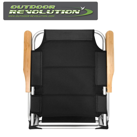 Outdoor Revolution Van Light Folding Chair set up outdoors, showcasing its lightweight design and comfortable seating.