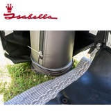 Isabella Ventura Air Vita motorhome awning with tunnel extension, compact and easy to set up, shown in indoor display setup.