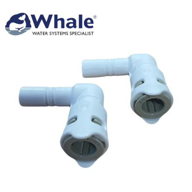 Whale 12mm-12mm stem elbow connector, featuring a durable design for secure plumbing connections.