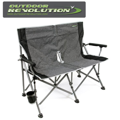 Outdoor Revolution Amalfe Duo Double Armrest Chair with sturdy frame and comfortable seating in outdoor setting.