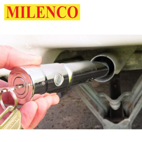 Milenco Adjustable Corner Steady Lock Tube Type with a sturdy design for stabilizing caravans and trailers.