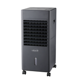 Portable digital air cooler in black with control panel and vents, designed for cooling small rooms or personal spaces.