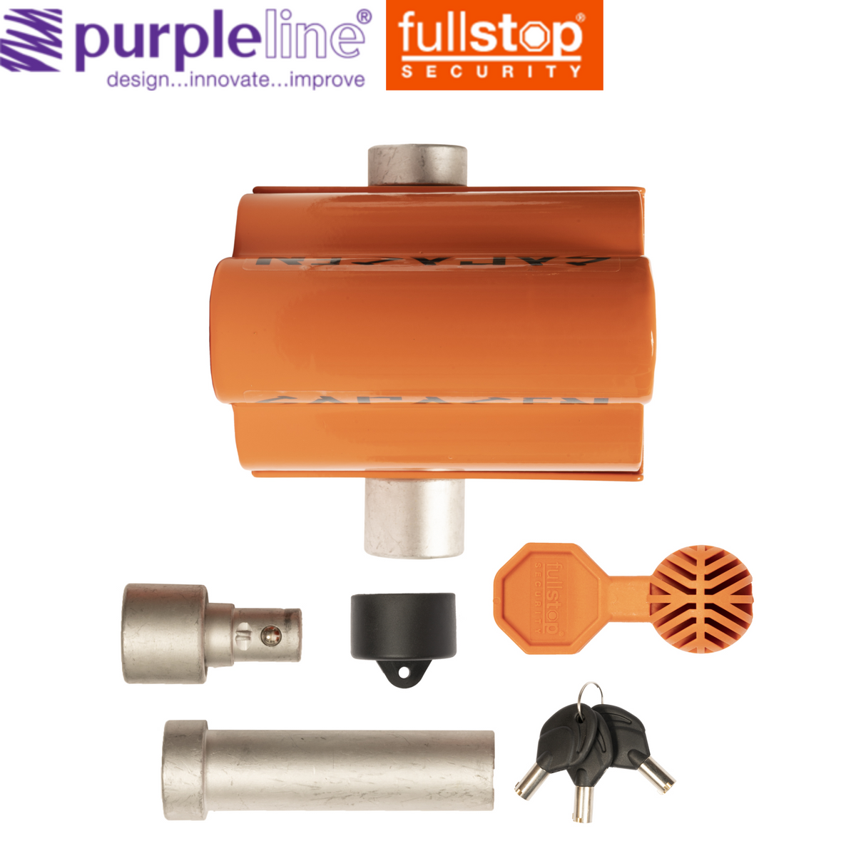 Purpleline Saracen Al-ko hitch lock for caravans, compatible with AK130, AK160, AKS1300, AKS2004, AKS3004 models.