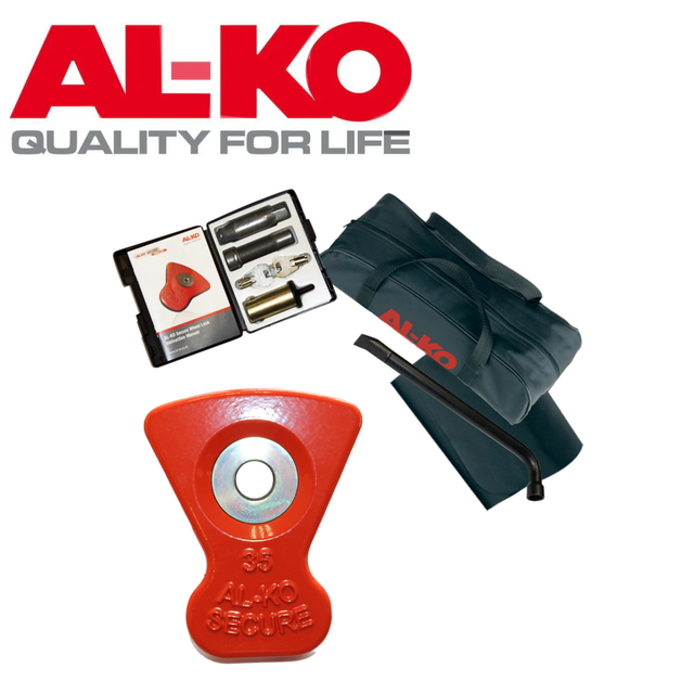 Alko Secure Wheel Lock Kit for 14-inch Erwin Hymer wheels, featuring sturdy metal lock and key for vehicle security.